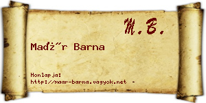 Maár Barna névjegykártya
