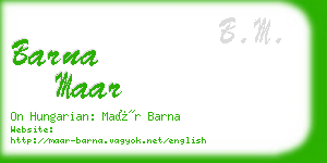 barna maar business card